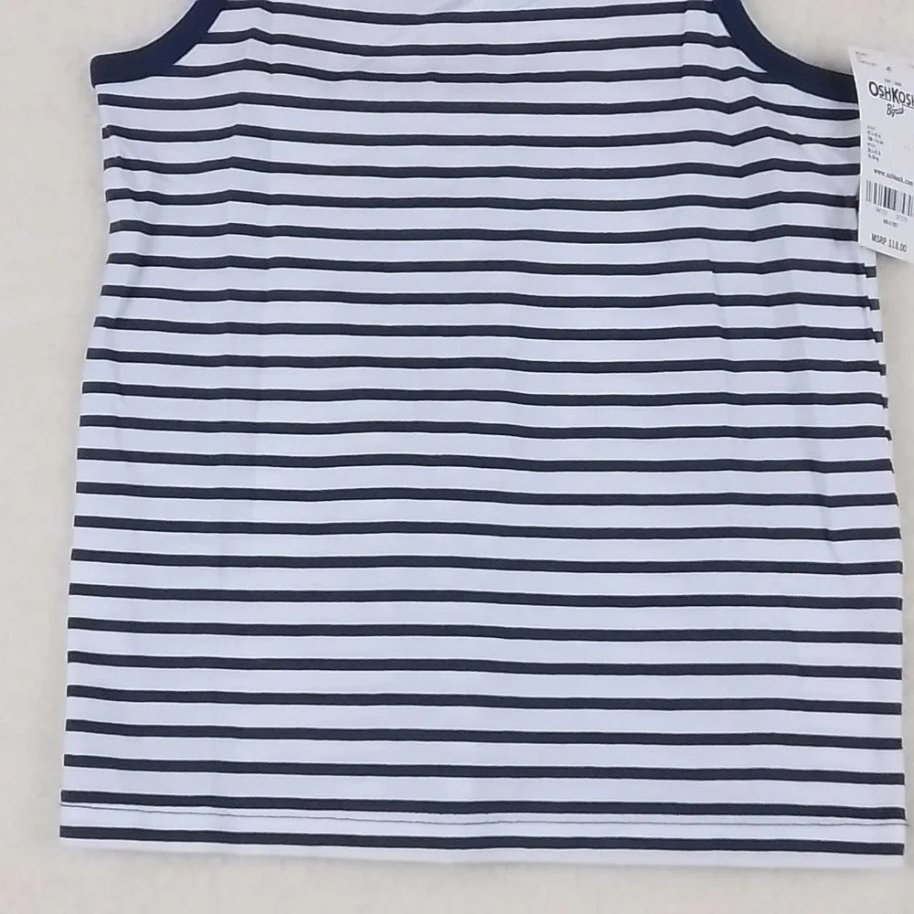 OshKosh Cotton RacerBack Tank Girl's‎ Size 5 in navy white stripes